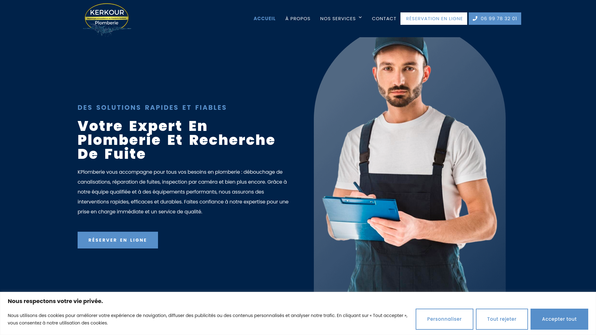 Capture d'écran de Kplomberie Dépannage, rénovation et installation en plomberie sanitaire et thermique