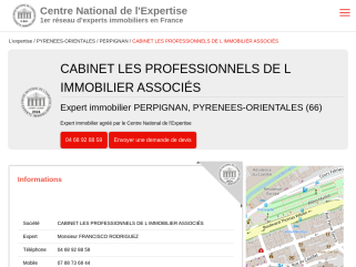 CABINET LES PROFESSIONNELS DE L IMMOBILIER ASSOCIÉS
Expert immobilier PERPIGNAN, PYRENEES-ORIENTALES (66)