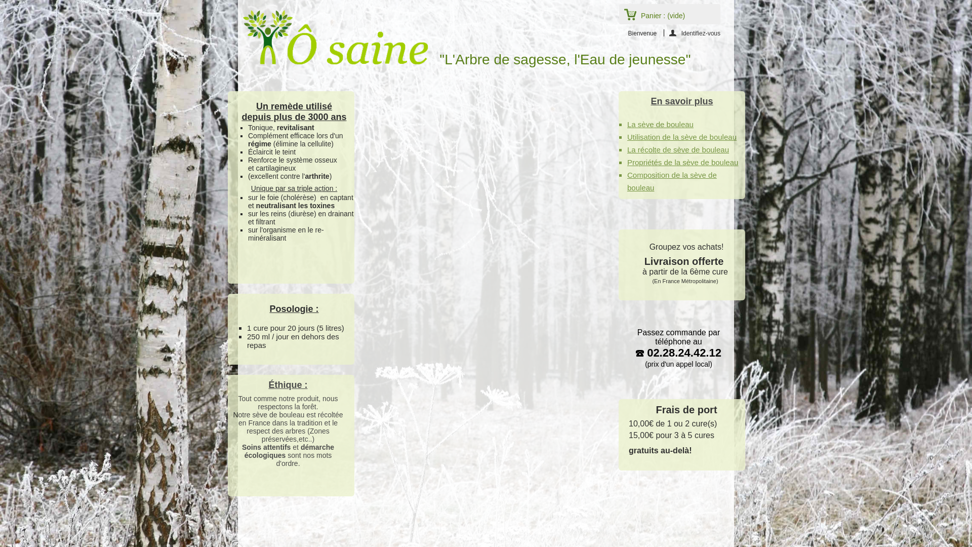 Capture d'écran de Cure de sève de bouleau fraiche, bio, sans pasteurisation, sans conservateur. Sève de bouleau bio