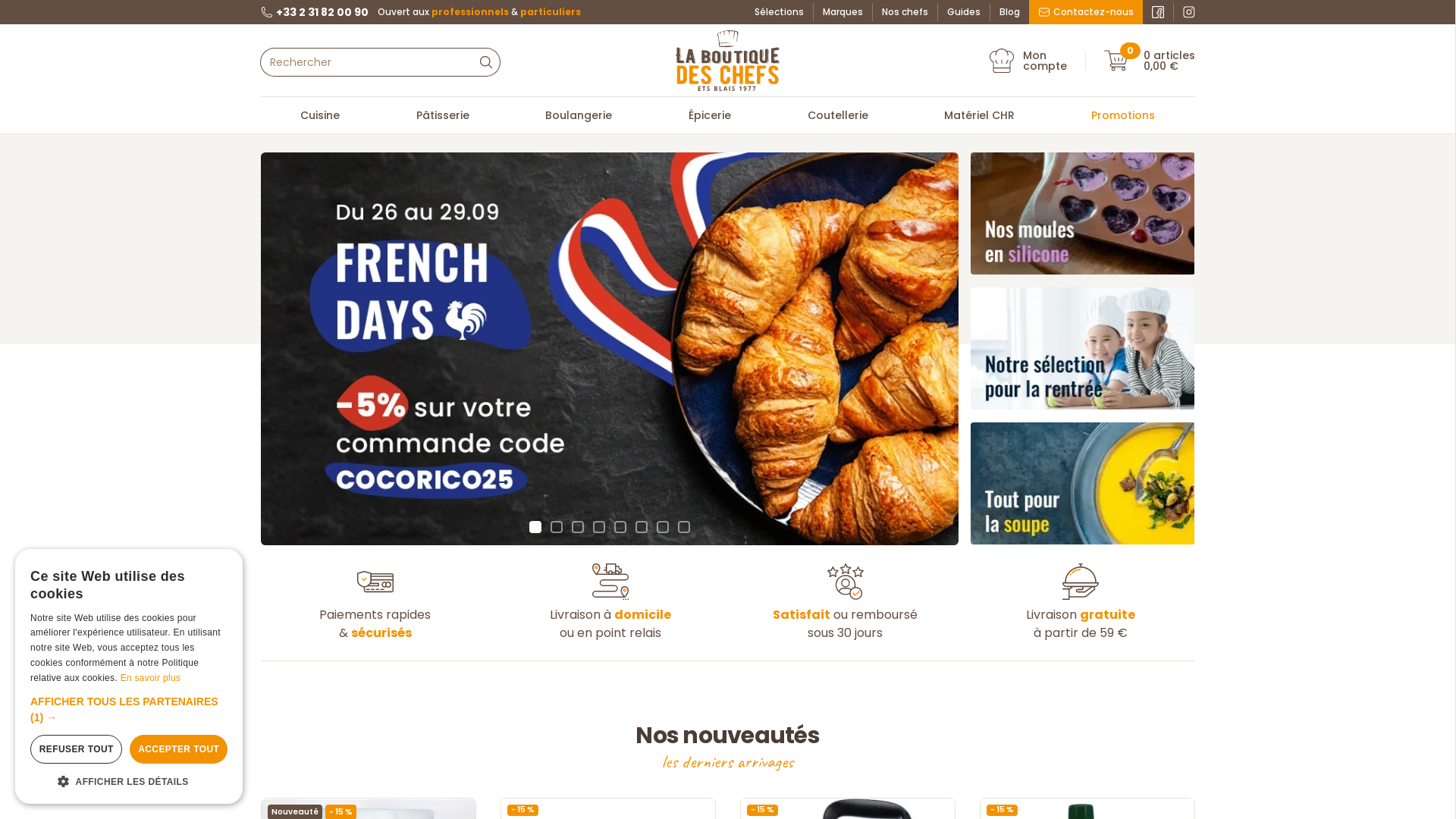 Capture d'écran de La boutique des chefs