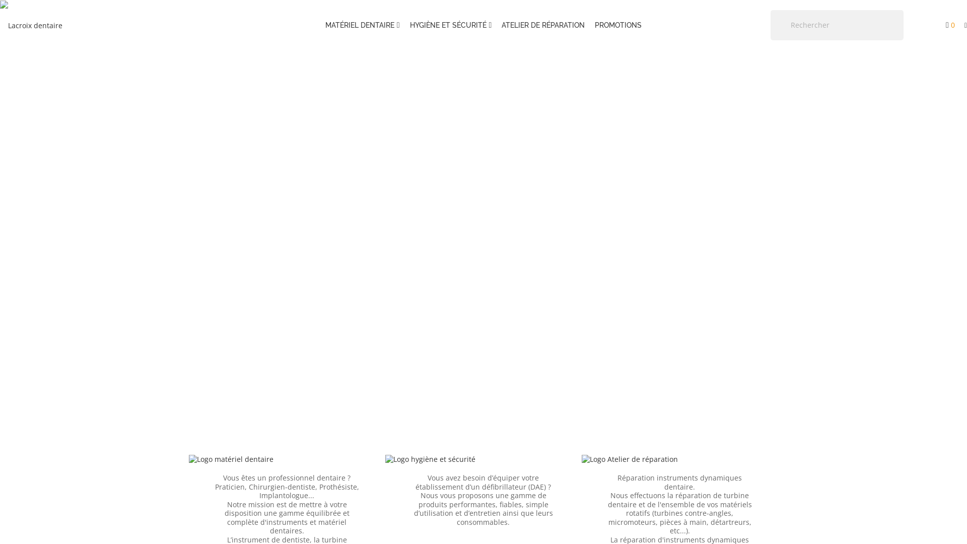 Capture d'écran de Site de vente de matériel dentaire et de produit d'hygiène et de sécurité