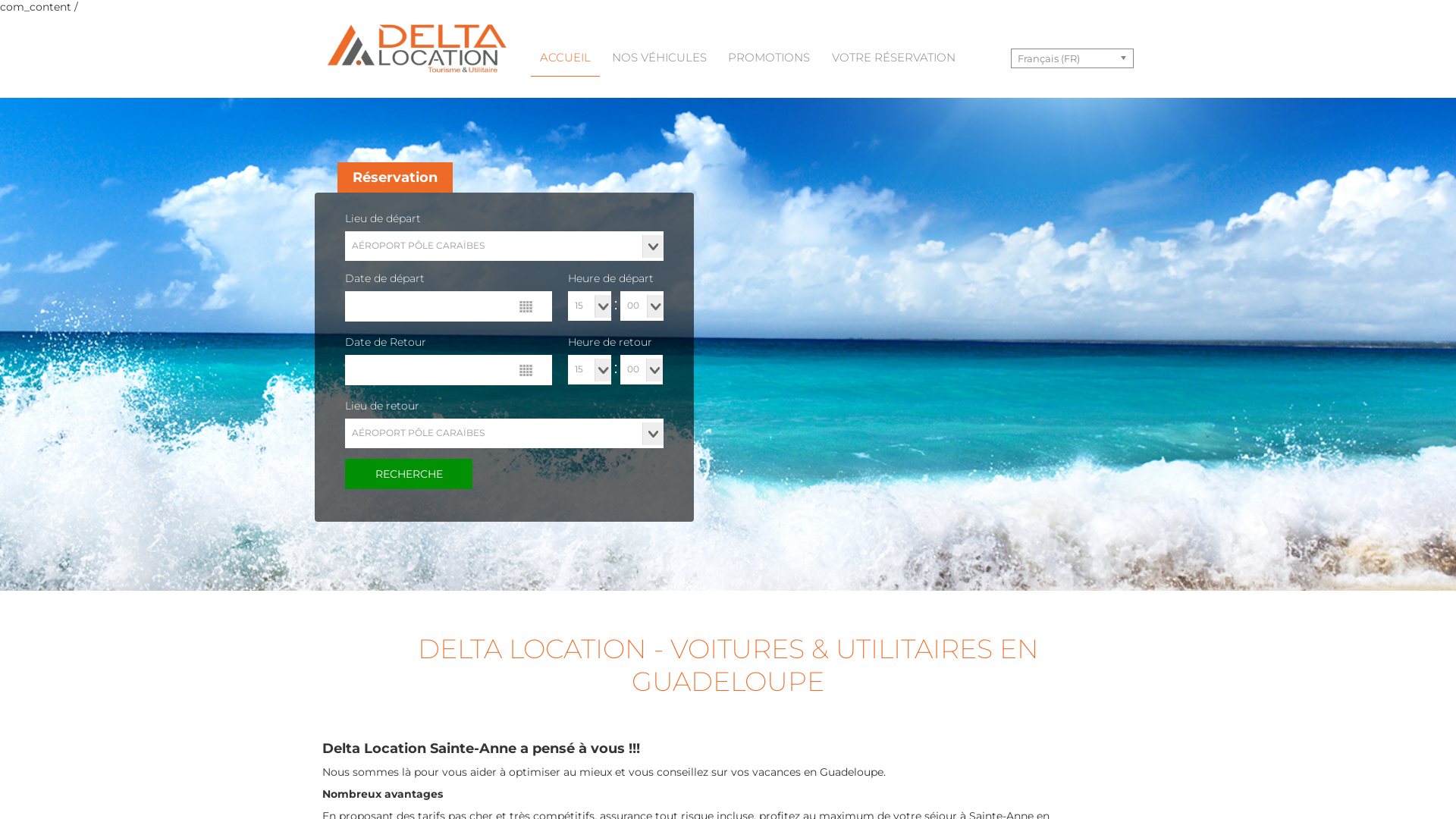 Capture d'écran de Location de voitures pas cher en guadeloupe