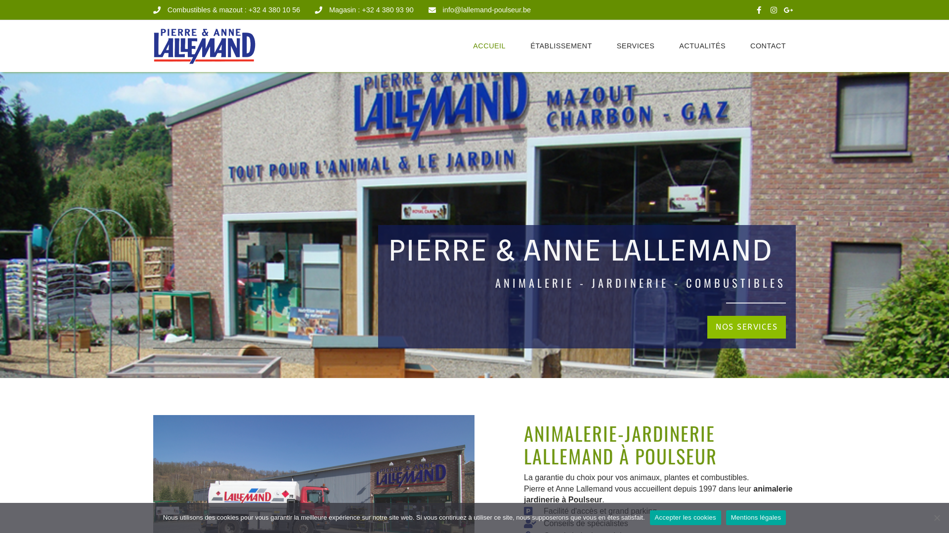 Capture d'écran de Animalerie, jardinerie et combustible