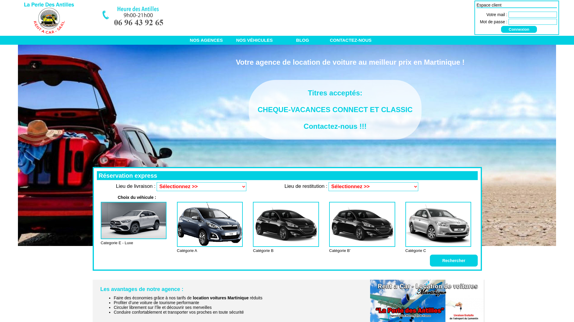 Capture d'écran de Location voiture martinique