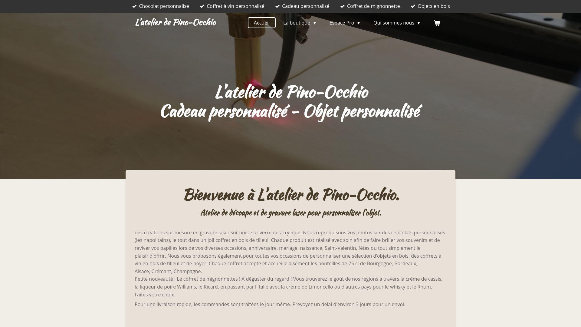 Capture d'écran de Cadeau personnalisé, chocolat personnalisé