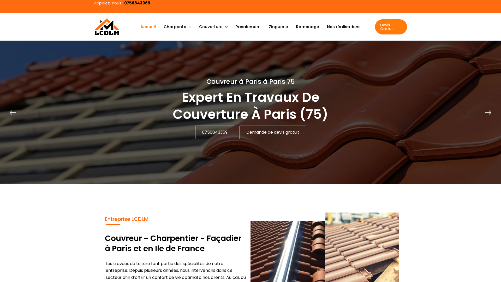 Capture d'écran de LCDLM - Artisan Michel Toiture Spécialiste en COUVERTURE & CHARPENTE