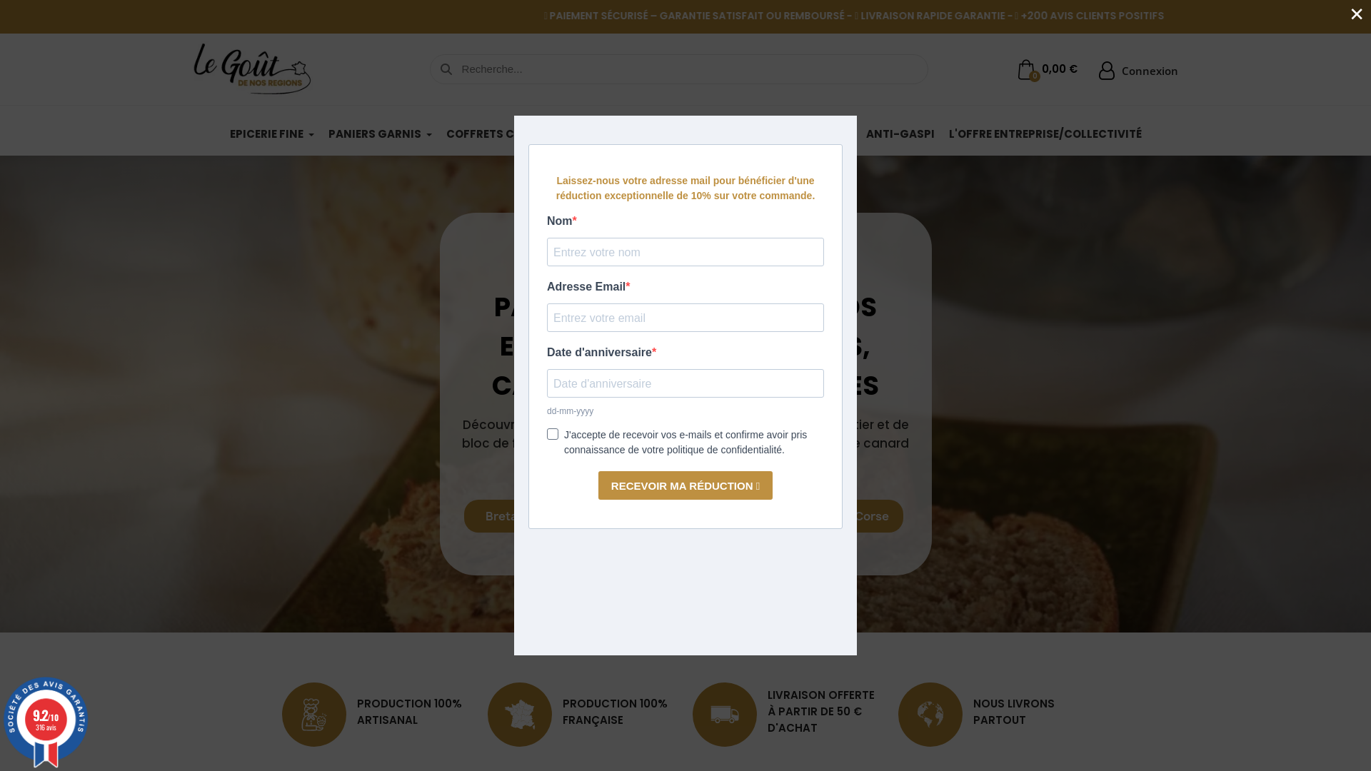 Capture d'écran de Le Goût de Nos Régions : Découvrez la Gastronomie Française Authentique avec une Touche d'Inclusion Sociale - Paniers Garnis pour Particuliers, CSE et Collectivités depuis 12 ans