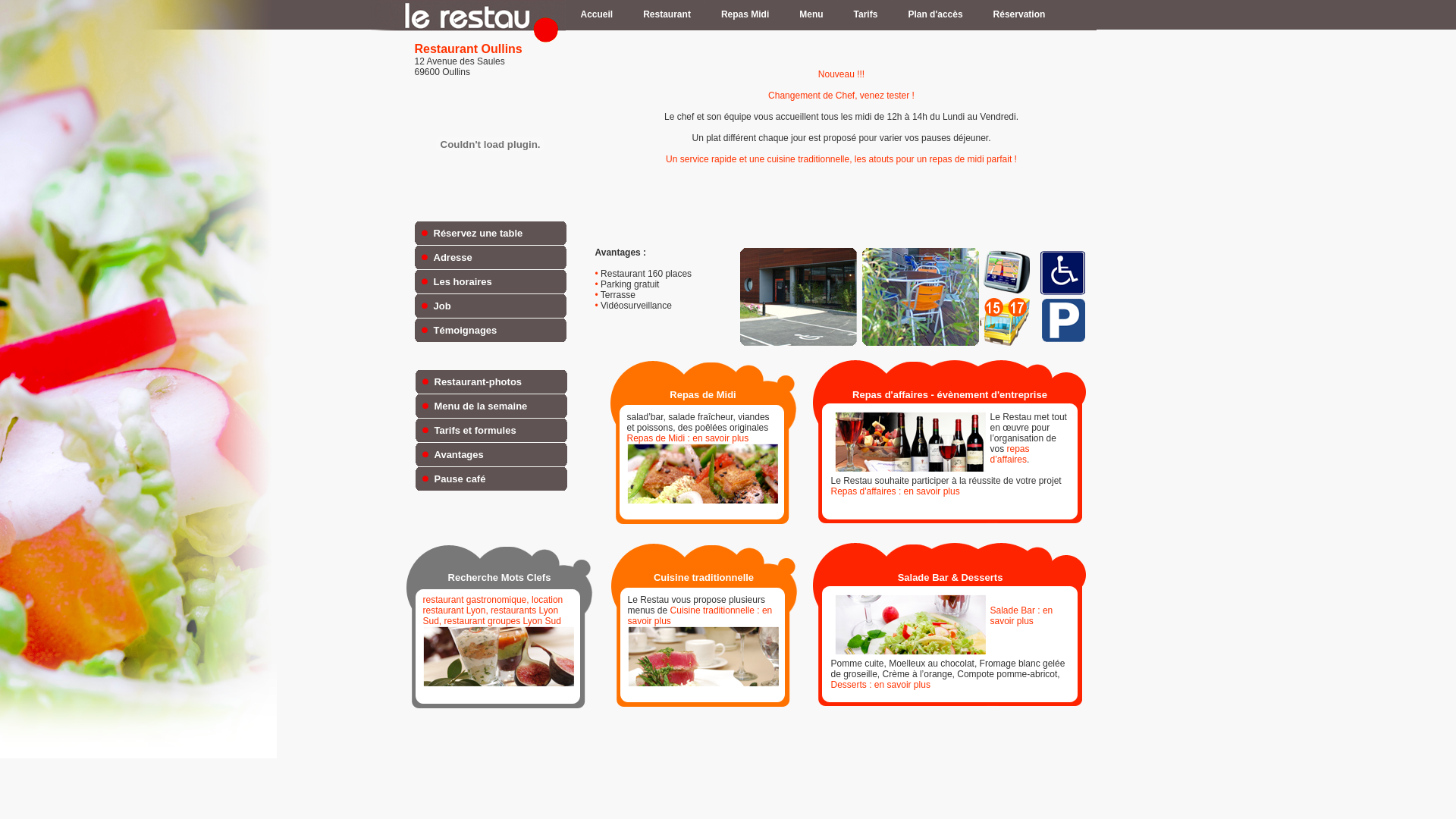 Capture d'écran de Restaurant oullins, restaurant lyon sud, restaurant séminaires lyon, oullins