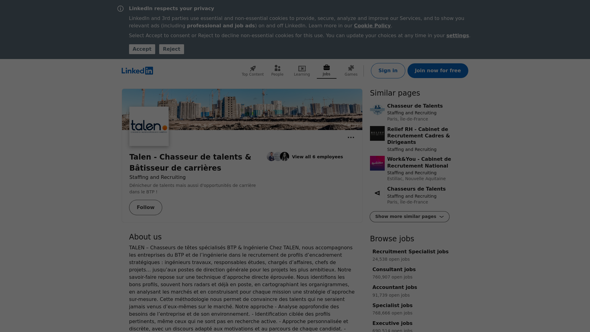 Capture d'écran de Talen - Chasseur de talents & Bâtisseur de carrières
