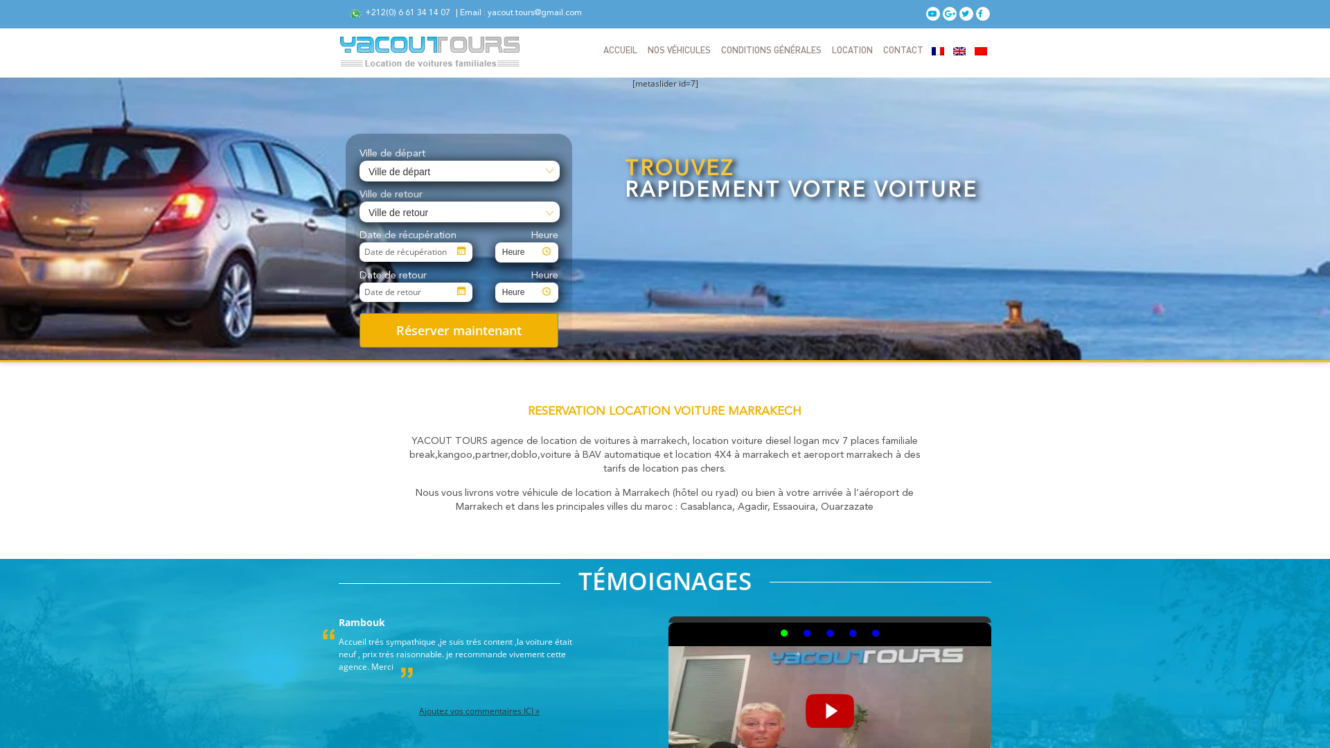 Capture d'écran de Location de voitures et 4X4 à marrakech et aéroport marrakech maroc