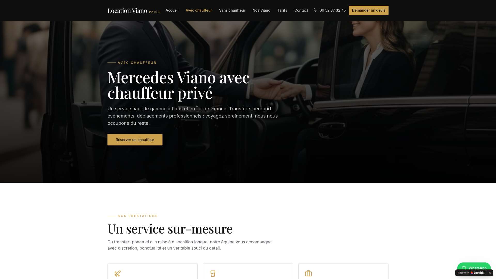 Aperçu de Location de van Mercedes Viano sur Paris 15e, avec ou sans chauffeur.