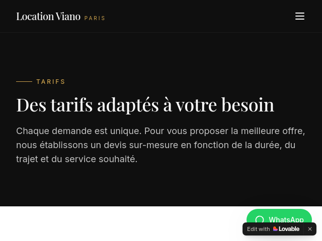 Location de van Mercedes Viano sur Paris 15e, avec ou sans chauffeur.