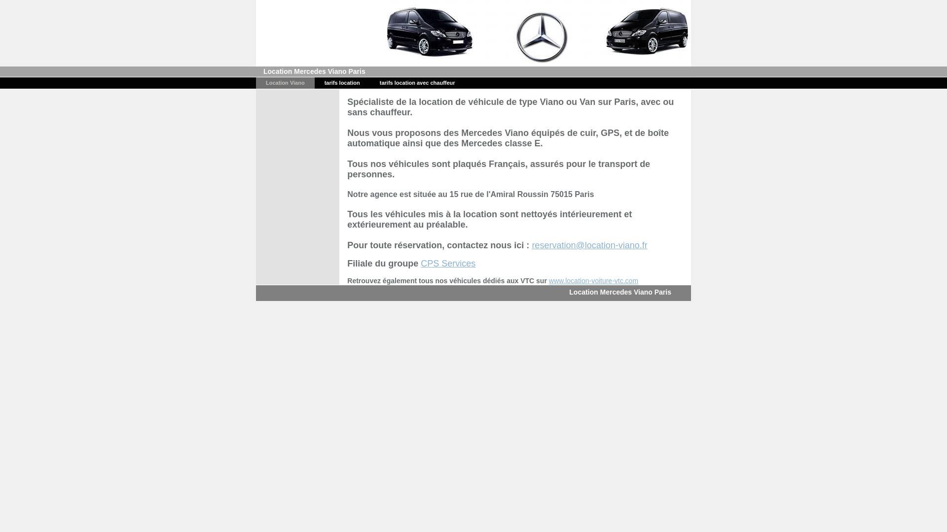 Capture d'écran de Location de van Mercedes Viano sur Paris 15e, avec ou sans chauffeur. Devis au 0952373245