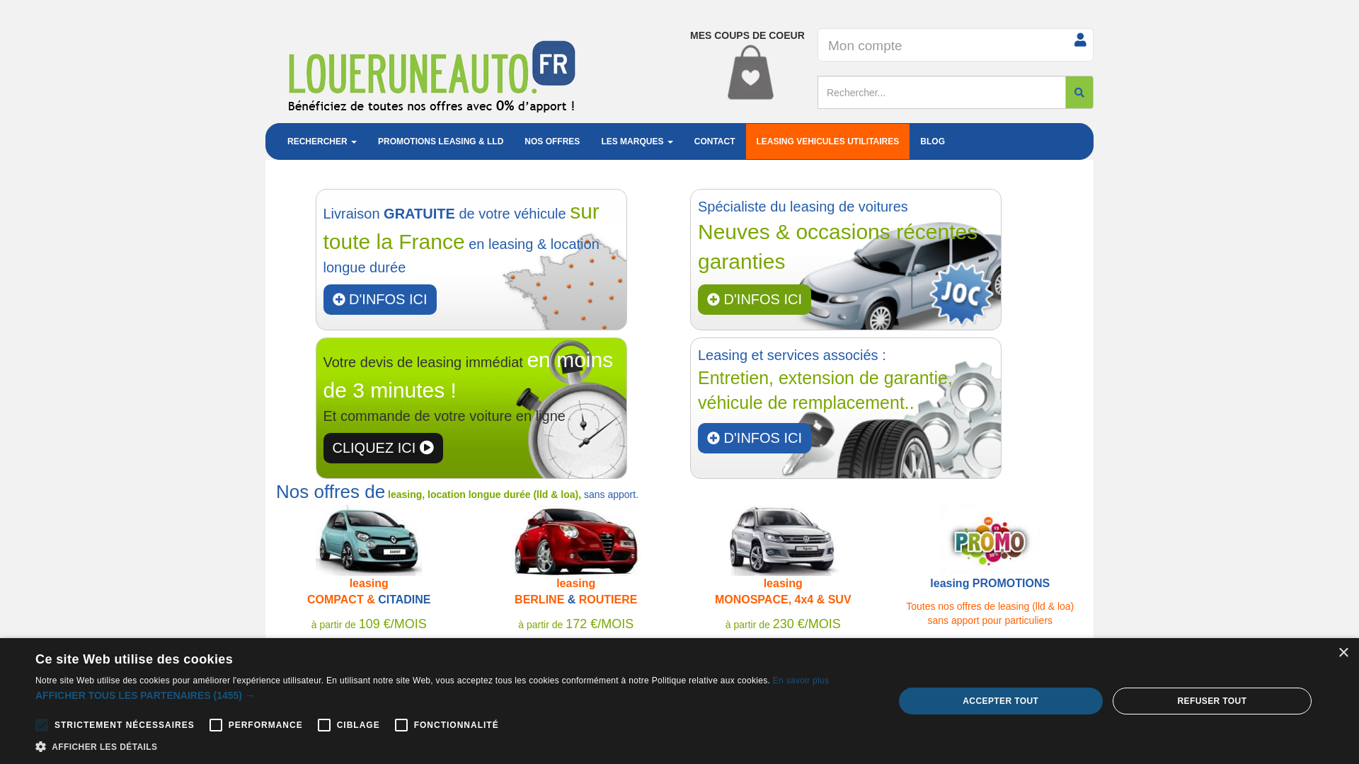 Capture d'écran de Location longue durée, leasing et loa, véhicules de tourisme et utilitaires