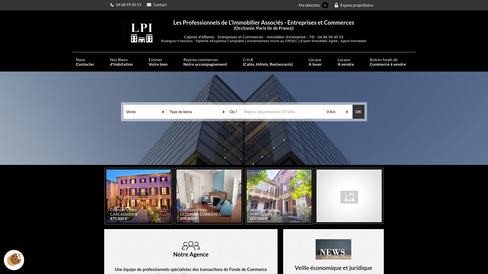 Capture d'écran de LPI ENTREPRISES ET COMMERCES