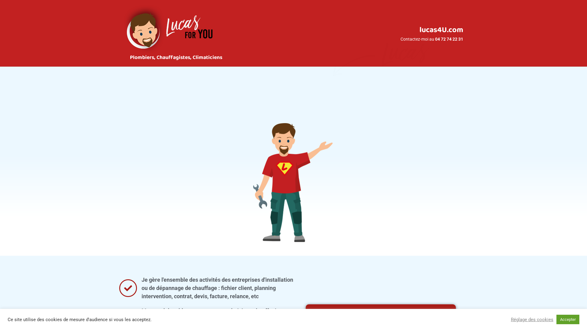 Capture d'écran de Logiciel pour gérer l'activité des entreprises de chauffage. Dépannage ou d'installation.