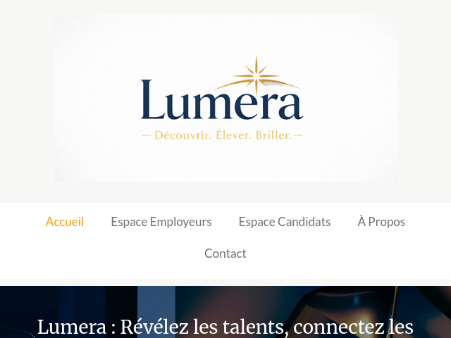Capture d'écran de Lumera recrutement