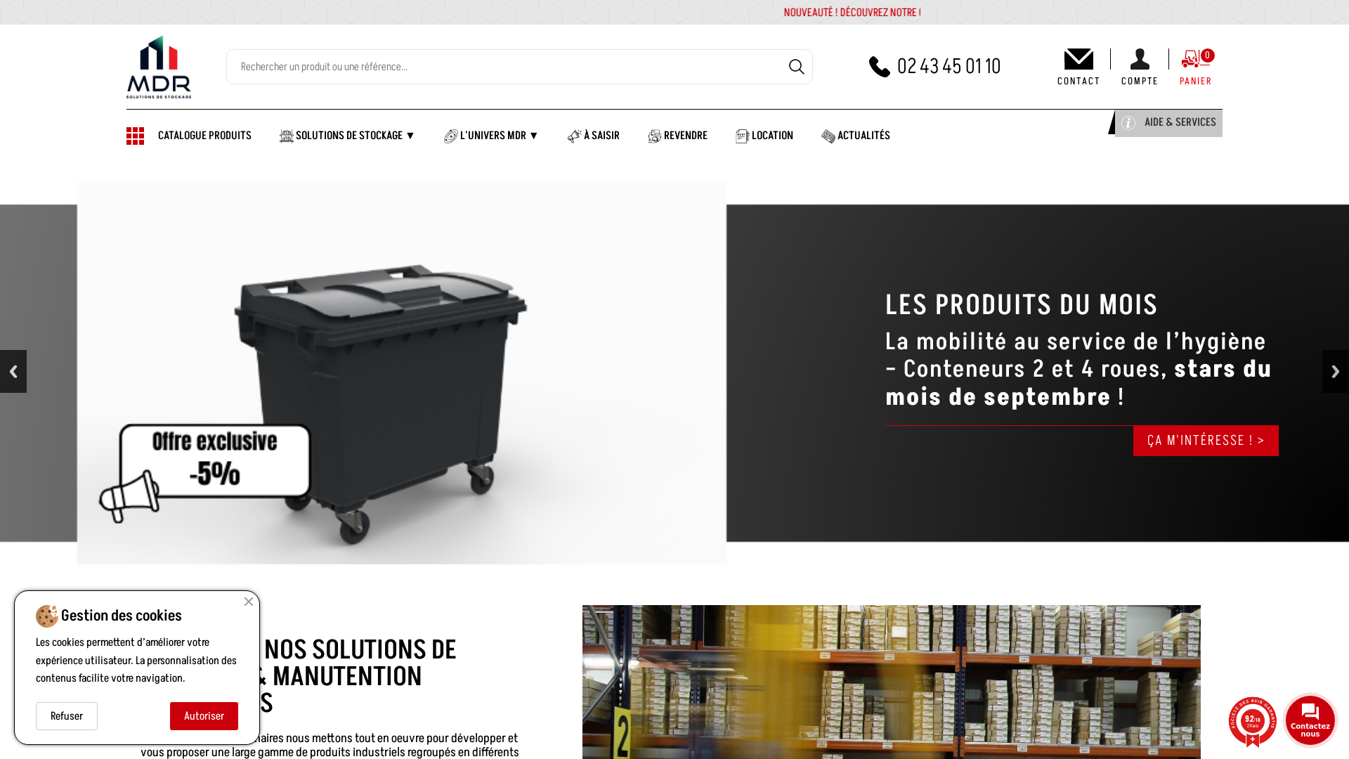 Capture d'écran de M-D-R Solutions de stockage