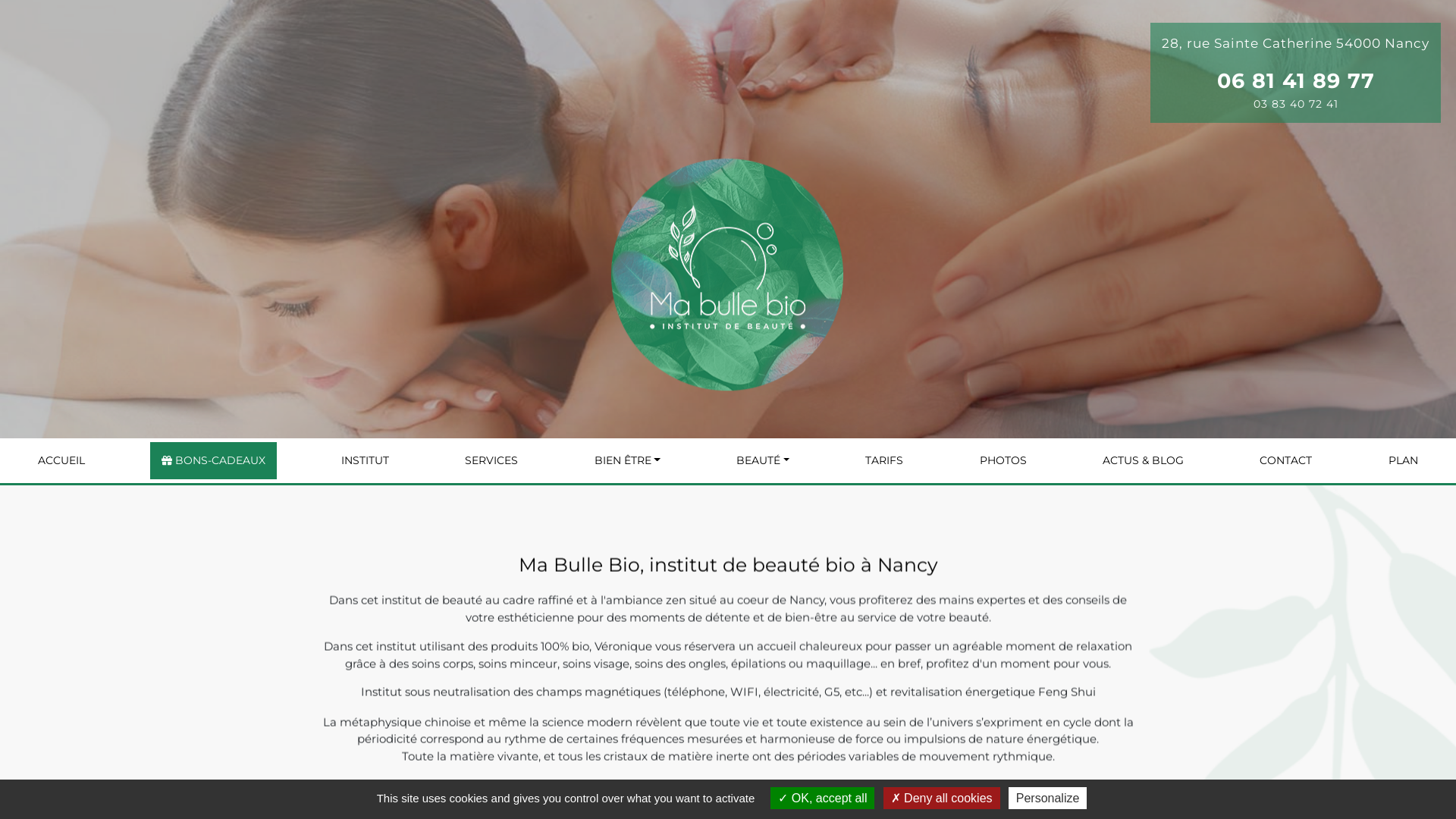 Capture d'écran de Ma bulle bio institut de beauté naturel et  bio sur Nancy centre