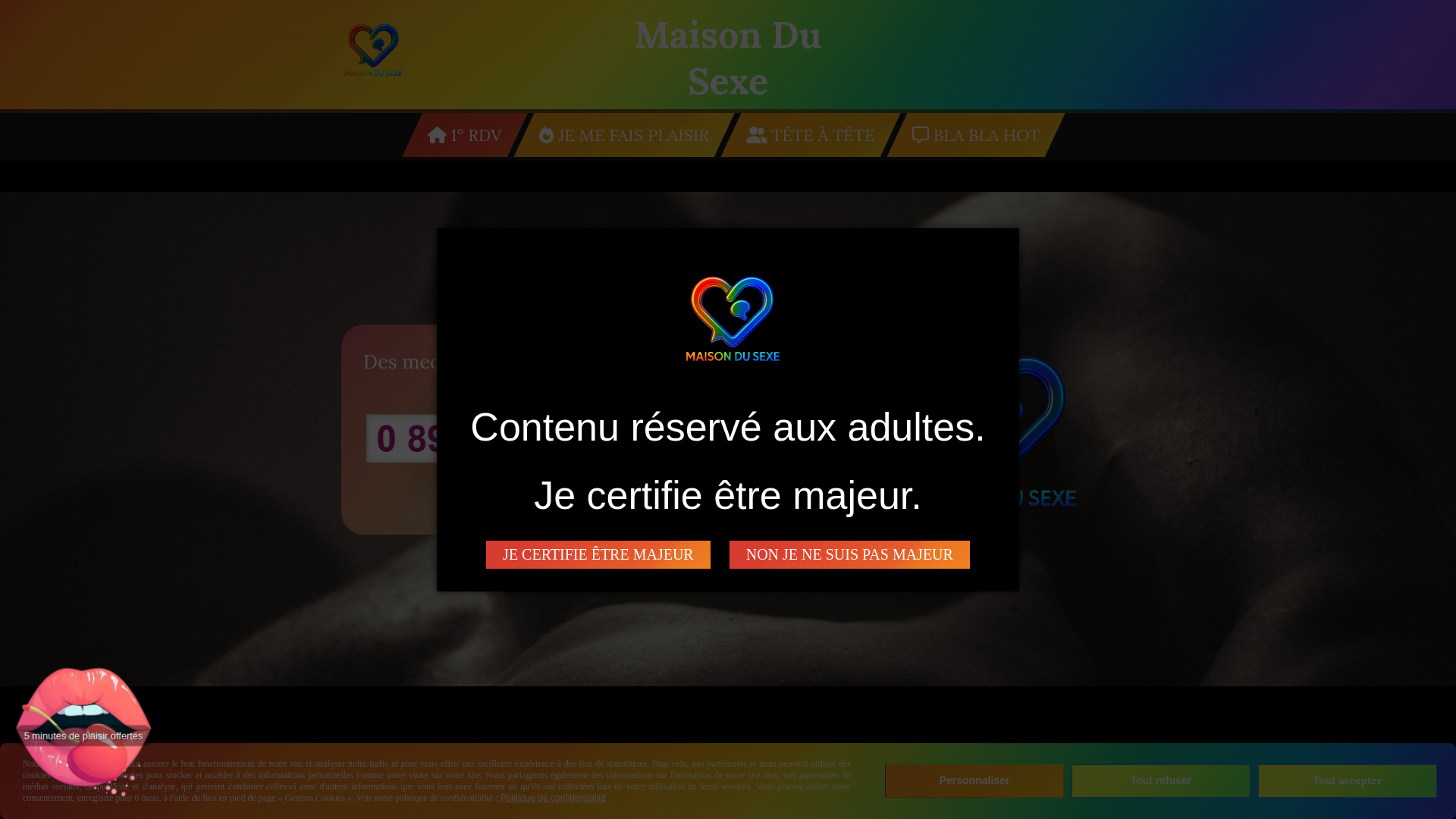 Capture d'écran de Site de rencontre gay par téléphone réservé aux adultes. Site de rencontre hétéro, gay et trans.