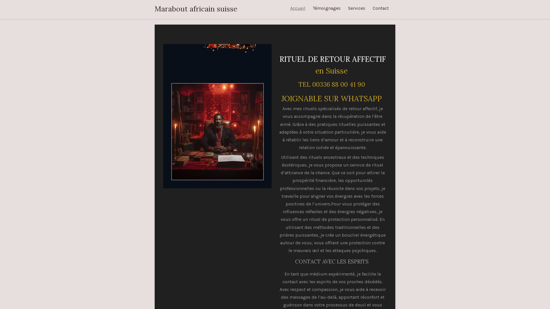 Capture d'écran de Mr salim marabout voyant medium à Lausanne (Suisse)