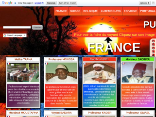 Publicité guide et réseau des Grands Voyants Médium et marabouts Africains sorciers en France et à l'étranger belgique luxembourg canada et Suisse