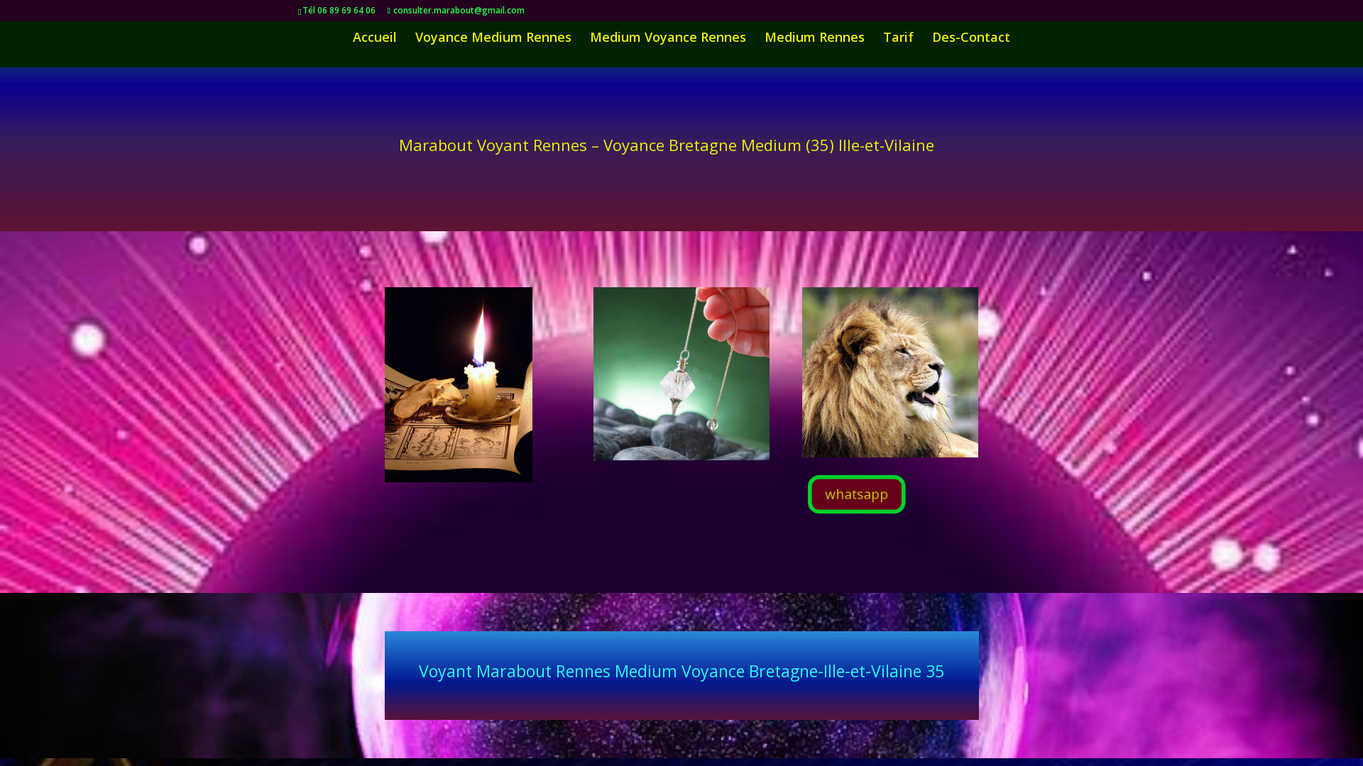 Capture d'écran de Marabout Voyant Rennes, voyance  Région  Bretagne, Medium (35), Ille-et-Vilaine 