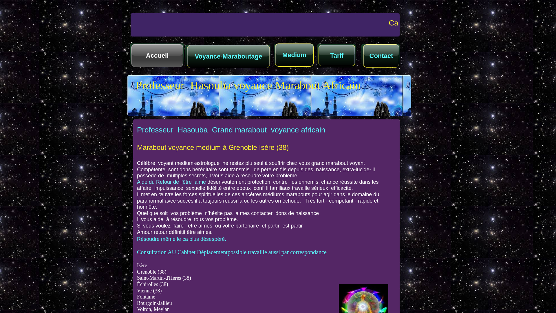 Capture d'écran de Voyance Horoscope, Marabout à Isère, Grenoble (38), Medium, voyant  Astrologie Africain