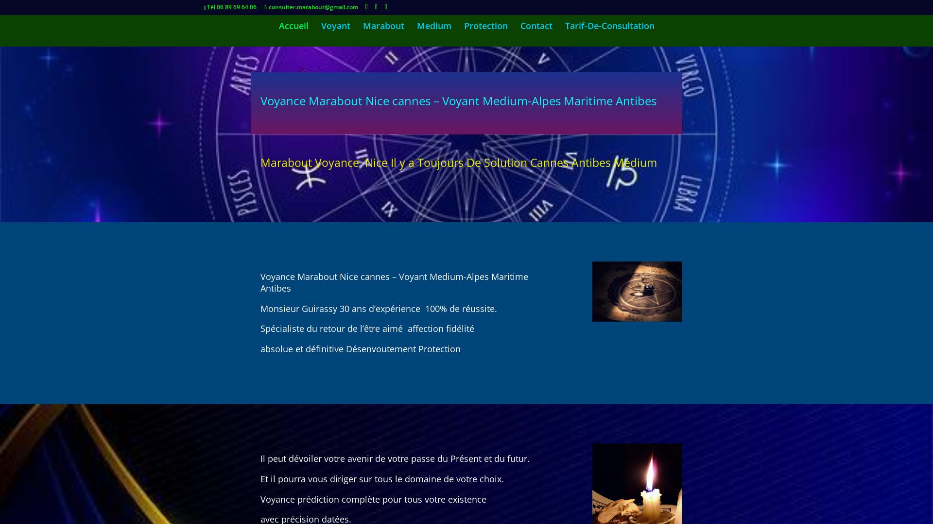 Capture d'écran de Voyance Marabout Nice, (06) Voyant  Medium, Région Alpes Maritime Antibes, Cannes (06), 