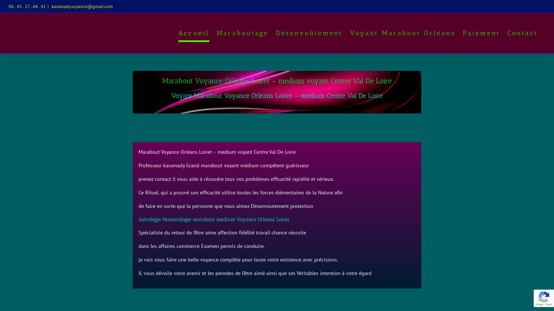 Capture d'écran de Professeur  Karamady  consulte à Région centre, Voyance Marabout  Medium, Voyant Africain, vaudou Guérisseur, Astrologie,  Vierzon, Bourges, Châteauroux, chartres, tours, 0645274441