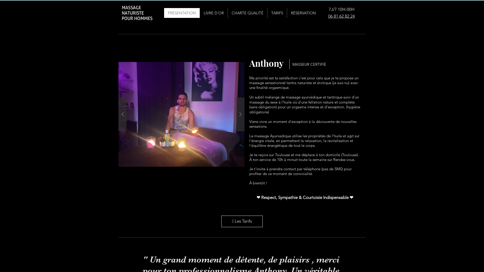 Capture d'écran de Massage Gay Naturiste & Erotique Pour Hommes à Toulouse