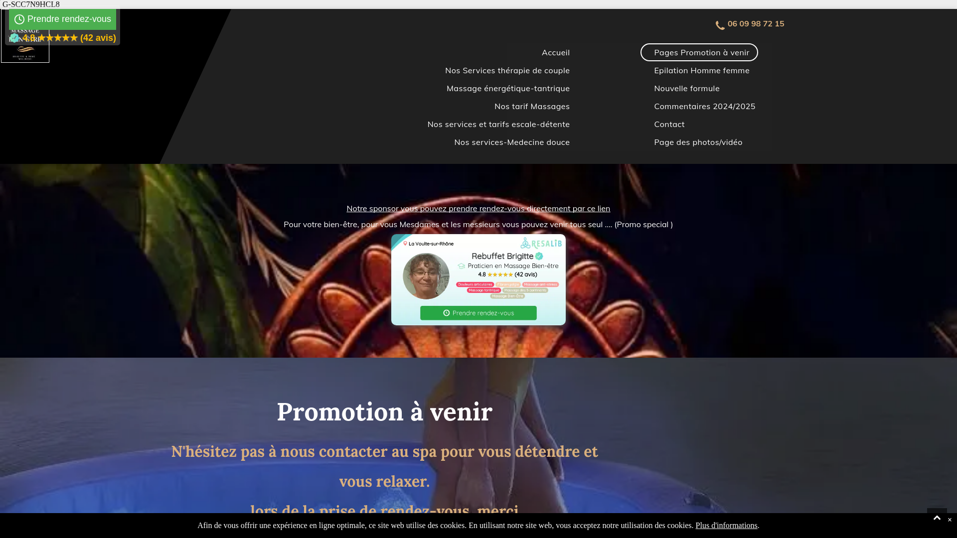 Capture d'écran de Cette promotion et faîte pour vous détendre, relaxer contacter nous