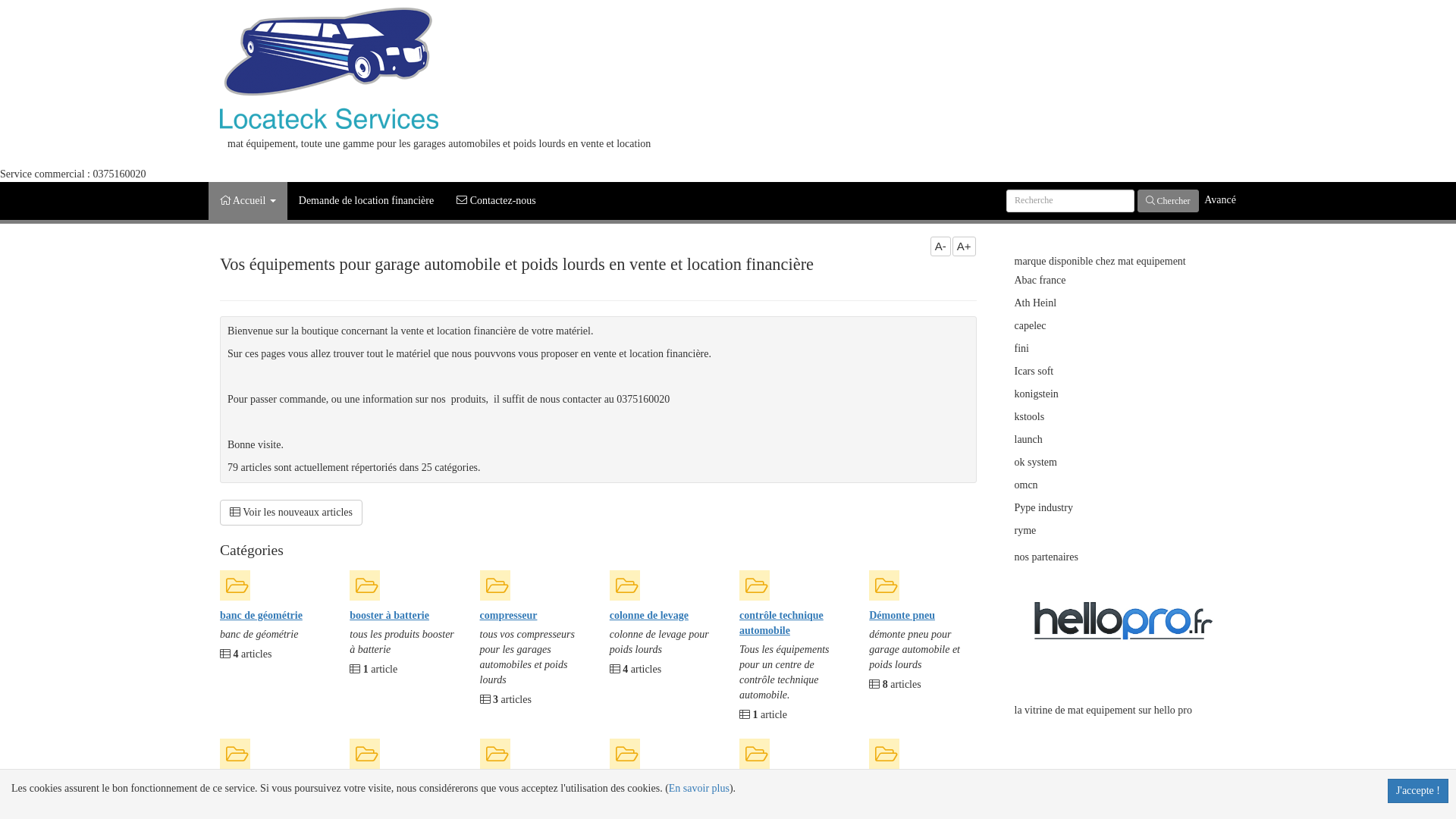 Capture d'écran de Equipement pour garage automobile et contrôle technique et industrie