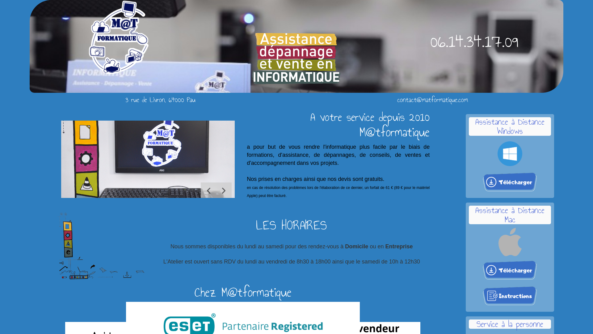 Capture d'écran de Matformatique - dépannage informatique pau