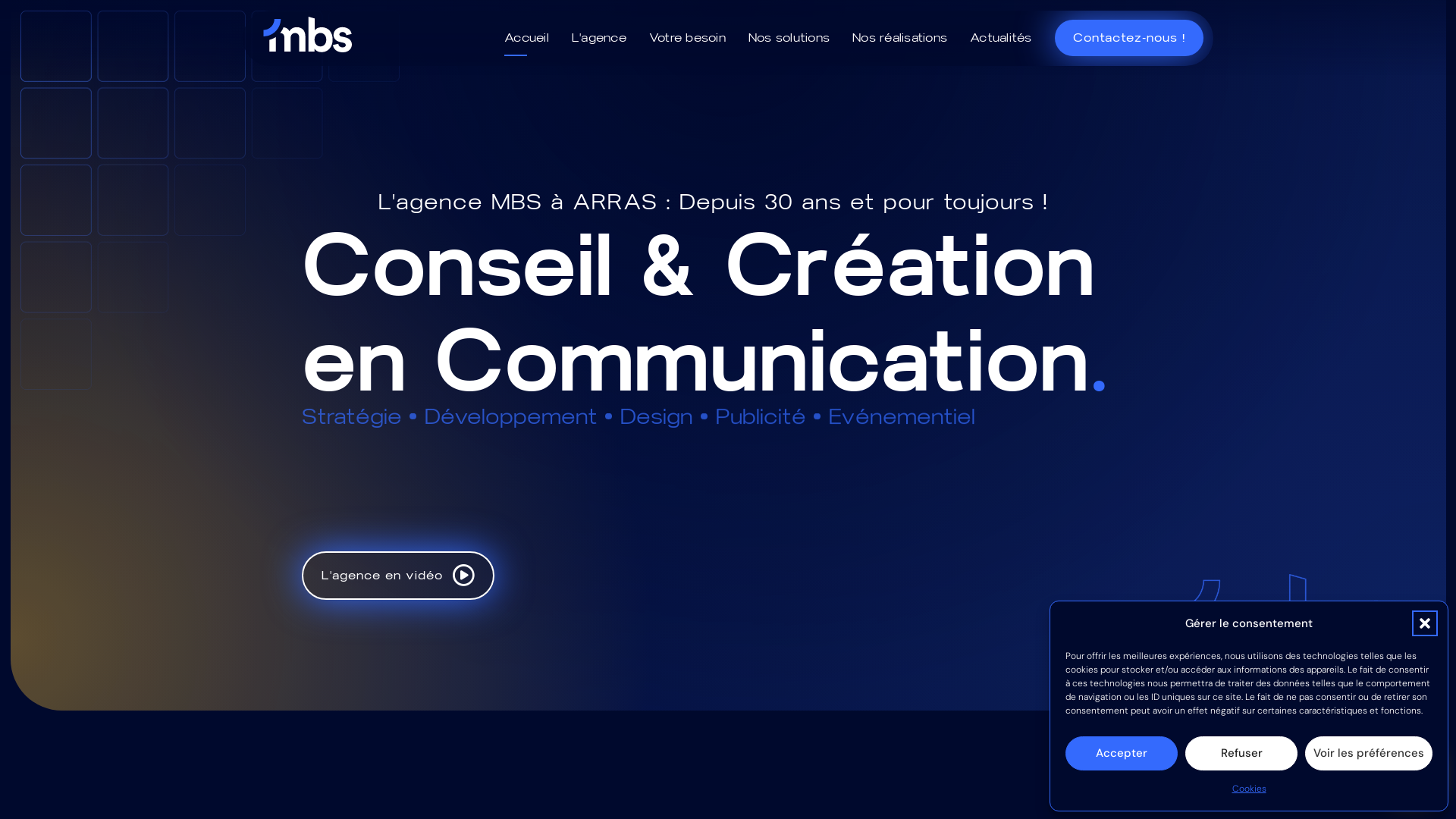 Capture d'écran de MBS Communication : Agence de communication à Arras