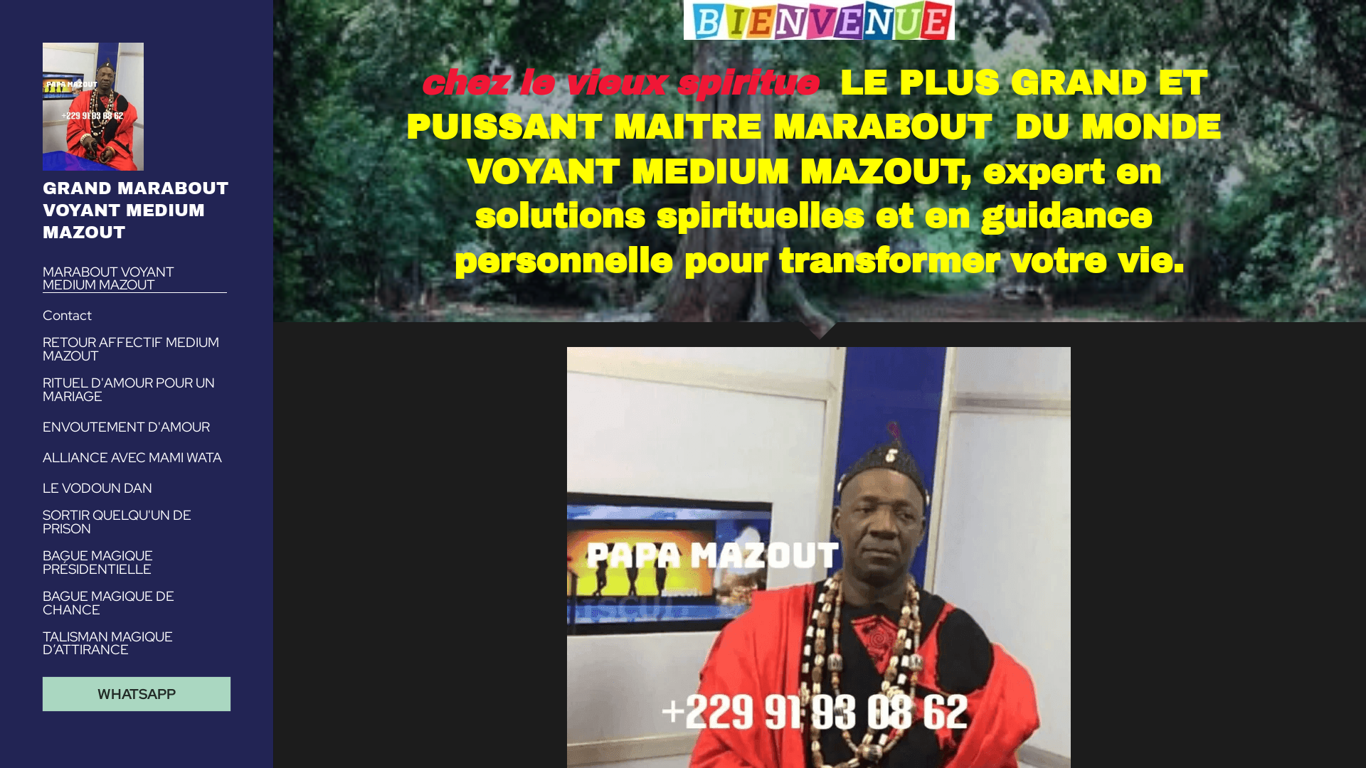 Capture d'écran de LE PLUS GRAND ET PUISSANT MAITRE MARABOUT  DU MONDE VOYANT MEDIUM MAZOUT