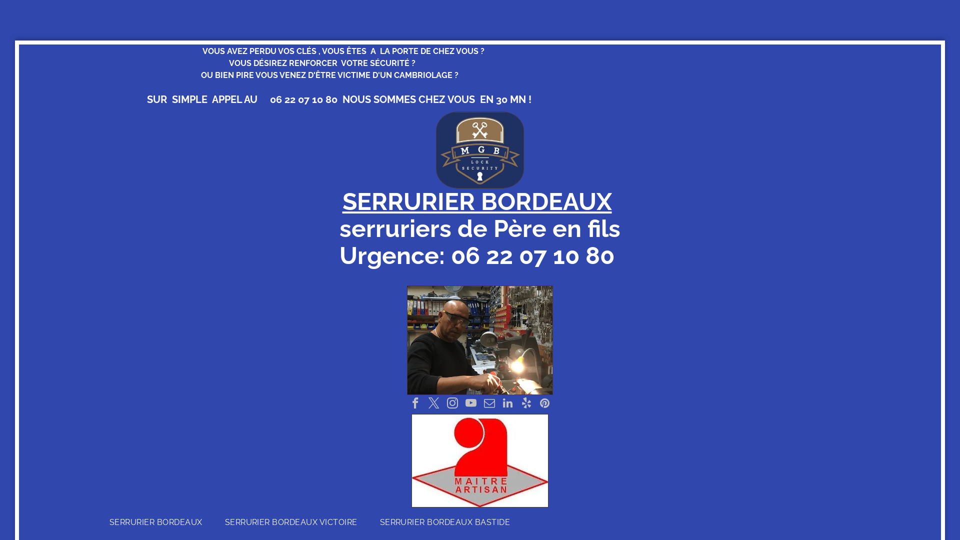 Capture d'écran de Serrurier Bordeaux Cauderan