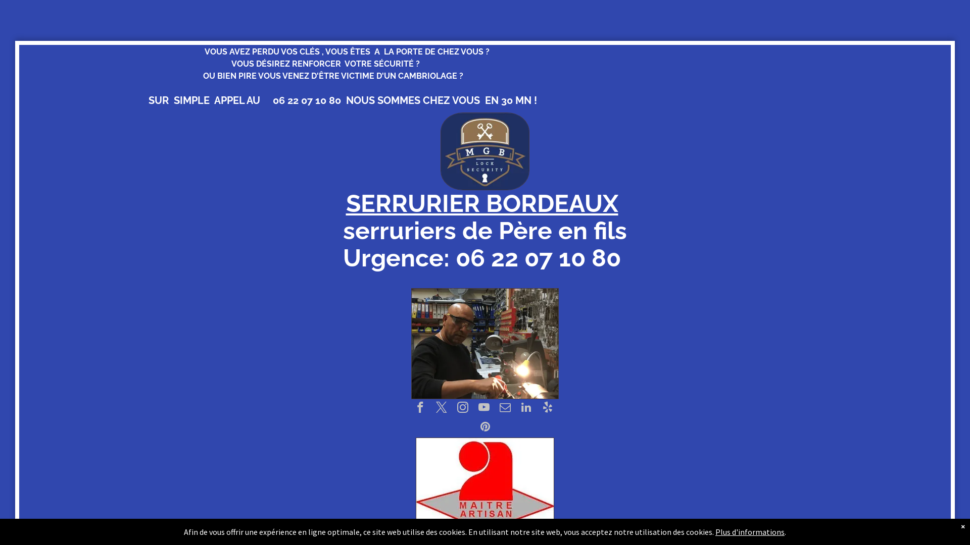 Capture d'écran de Serrurier Bordeaux MGB