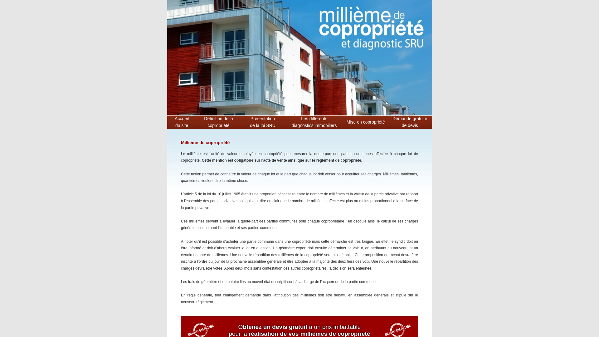 Capture d'écran de Millièmes de copropriété et loi SRU : tantièmes et millième de copropriété