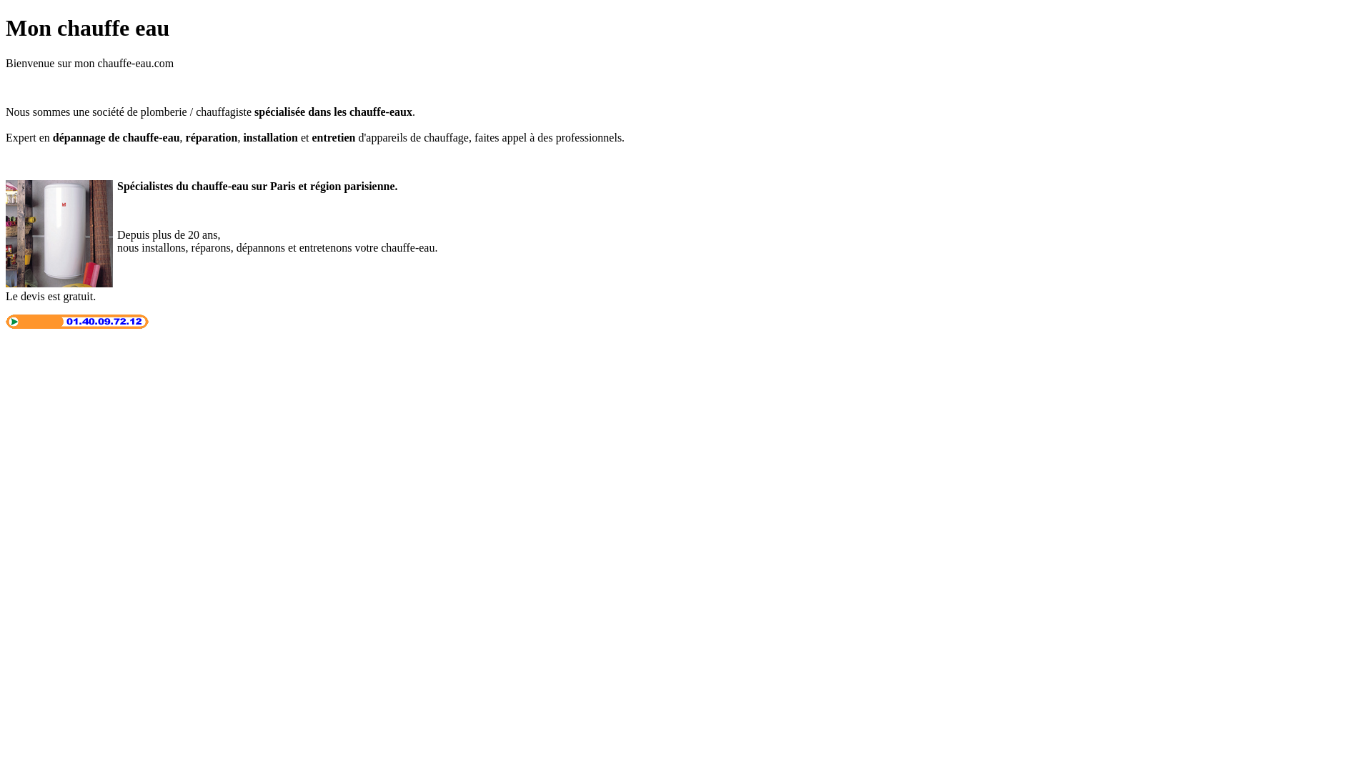 Capture d'écran de Chauffe eau paris