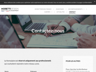 Différents contacts du Réseau MORETTIDESIGN France pour les professionnels et les particuliers.

