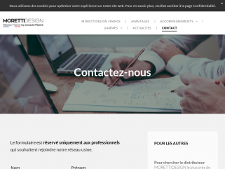 Différents contacts du Réseau MORETTIDESIGN France pour les professionnels et les particuliers.

