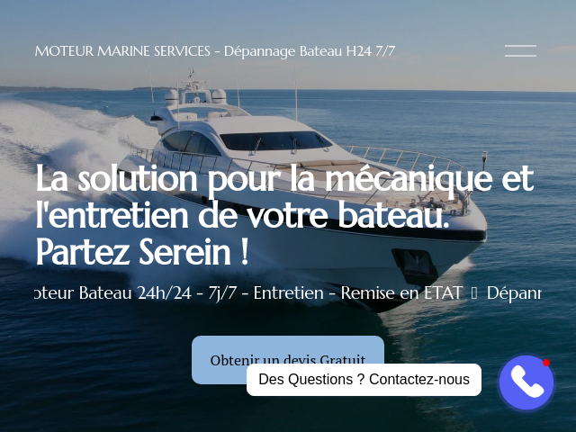 La solution pour la m&eacute;canique et l'entretien de votre bateau. Partez Serein !
