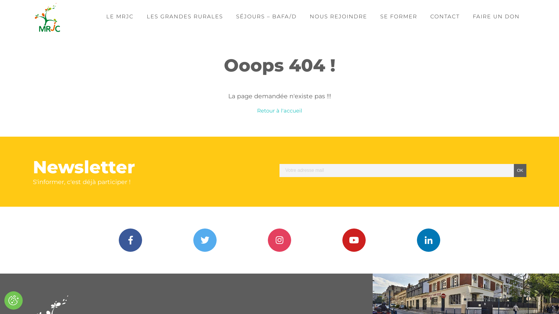 Capture d'écran de MRJC, Mouvement Rural de Jeunesse Chrétienne, éducation populaire - transmission dentreprise, formation de cadres agricoles, éducation populaire et innovation sociale, emploi et r