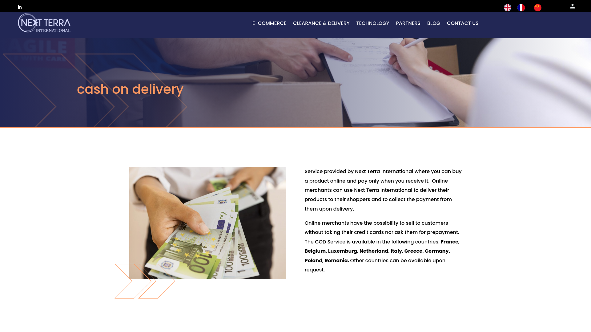 Capture d'écran de Entreprise spécialisée en logistique e-commerce et transport internationalSpecialist in e-commerce logistics and transport solutions