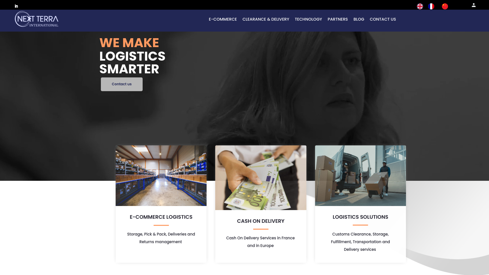 Capture d'écran de Entreprise spécialisée en logistique e-commerce et transport internationalSpecialist in e-commerce logistics and transport solutions