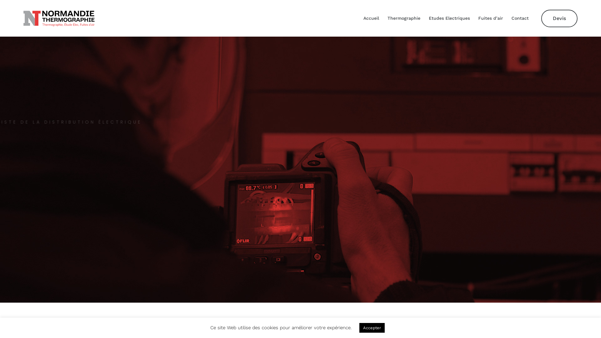 Capture d'écran de Normandie Thermographie. Thermographie, Etude Elec et Formation professionnelle.