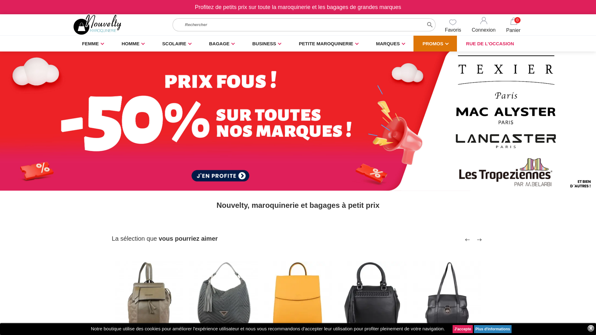 Capture d'écran de Boutique maroquinerie en ligne de vente de sac à main de sac pour homme et sac à dos scolaire