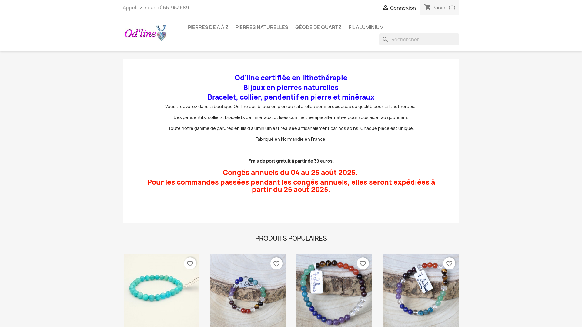 Capture d'écran de Bijoux en pierres naturelles semi-précieuses pour la lithothérapie et autres fantaisies