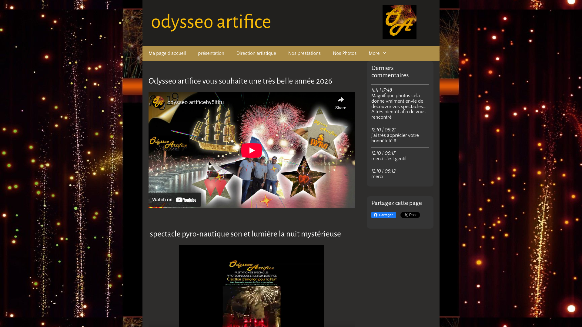 Odysseo artifice prestataire feux d'artifice artificier professionnel